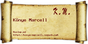 Könye Marcell névjegykártya